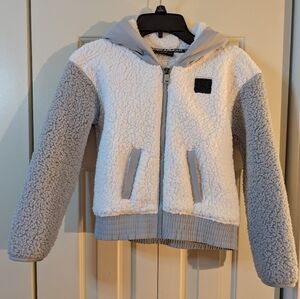 Girls Under Armour Cozy Sherpa Jacket White and Gray Size Small
